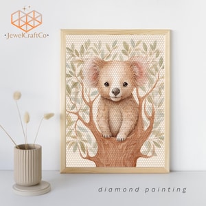 Cute Koala Diamond Painting Kit 40x50cm, Animal 3d Painting, Gem Art Kits For Adults And Kids, Diy Rhinestones Kit, Nursery Wall Decoration