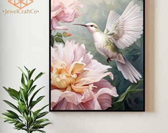Paint By Number Kit, Beautiful Hummingbird, Animals Painting Kit, Painting Kits For Adults And Kids, Wall Art