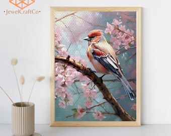 Diamantmålningsset med fågel 40 x 50 cm, 3D-målning av djur, ädelstenskonstkit för vuxna och barn, gör-det-själv-kit med strass, väggdekoration för hemmet, present