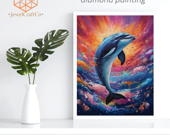 Colorful Dolphin Diamond Painting Kit 40x50cm, Animal 3d Painting