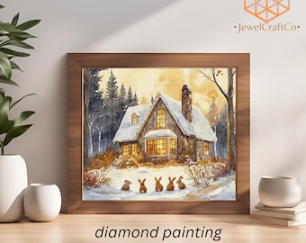 Cute Woodland Cottage Painting, Diamond Painting Kit 40x50cm, House 3d Painting, Gem Art Kits For Adults, Diy Rhinestones Kit, Home Decor