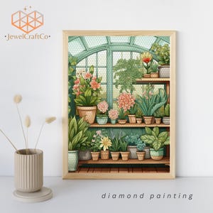 Greenhouse Art Diamond Painting Kit 40x50cm, 3D Floral Painting, Gem Art Kits For Adults And Kids, Diy Rhinestones Kit, Home Wall Decor
