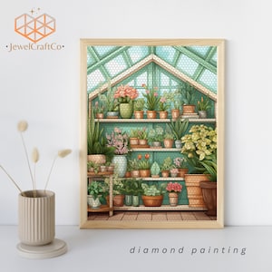 Greenhouse Art Diamond Painting Kit 40x50cm, Flowers 3d Painting, Gem Art Kits For Adults And Kids, Diy Rhinestones Kit, Home Wall Decor