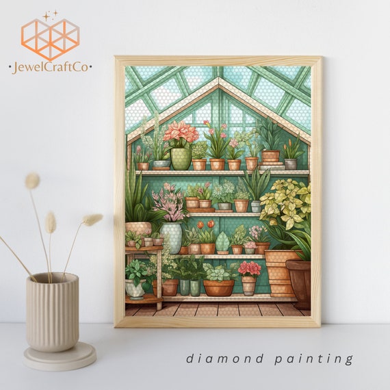 Greenhouse Art Diamond Painting Kit 40x50cm, Flowers 3d Painting, Gem Art  Kits for Adults and Kids, Diy Rhinestones Kit, Home Wall Decor - Etsy
