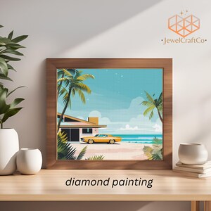 Beach Diamond Painting Kit 40x50cm, Landscape 3d Painting, Gem Art Kits For Adults And Kids, Diy Rhinestones Kit, Home Wall Decor