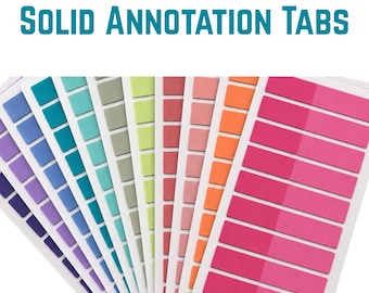 Solid Annotation Sticky Tabs | Book Annotation Supplies | Reading, Writing, Studying