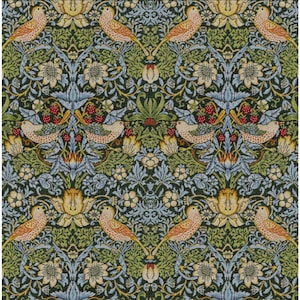 William Morris Tapestry Strawberry Thief Forest Green