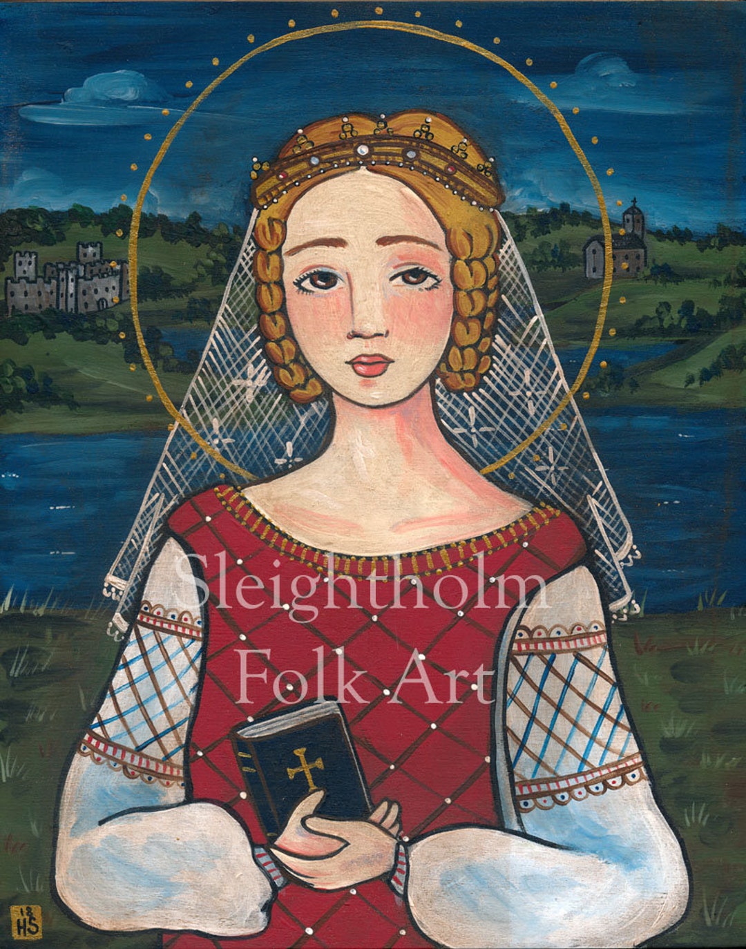 PRINT St Audrey or Etheldreda 8x10 Saint Art Etsy