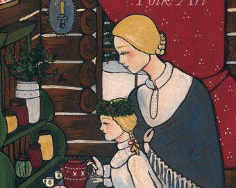 PRINT Little Lucia 8x10 swedish christmas art