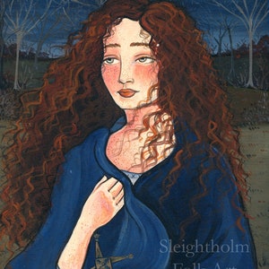 PRINT Brigid of Ireland 8x10 celtic folk art