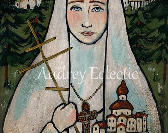 PRINT Saint Elizabeth the New Martyr Russian Orthodox Christian folk art