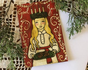 NOTECARD St Lucia 4x6 God Jul Christmas