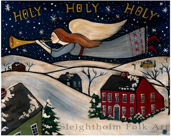 Holy Holy Holy Angel Print 8x10 christmas art