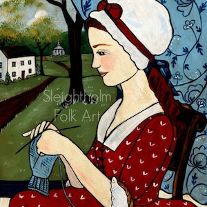 8x10 Imprimir Elizas Tejer arte popular prim imagen 1