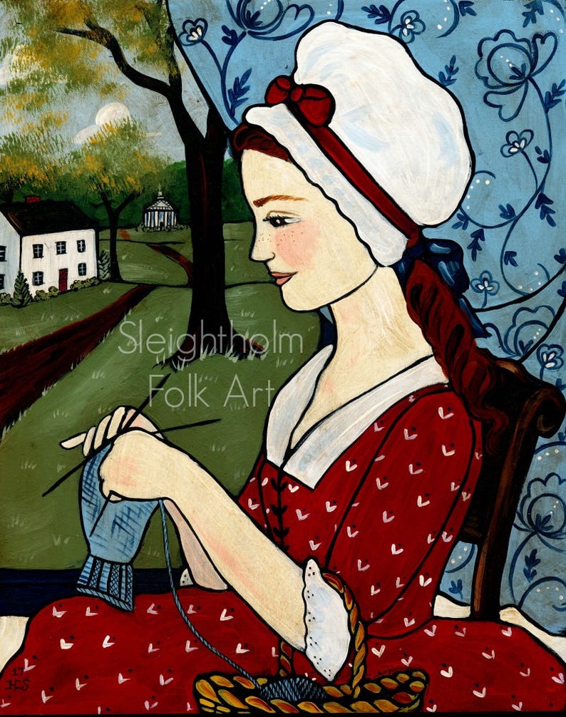8x10 Imprimir Elizas Tejer arte popular prim imagen 1