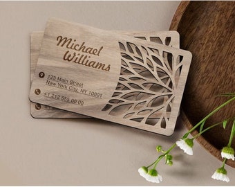 personalisierte Visitenkarte aus Holz