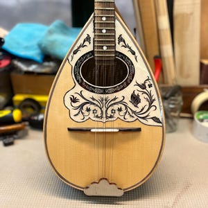 Greek Traditional 3-string Half-size Bouzouki | Handmade 6-string Miso-Bouzouko | 3-string Bouzouki with Bag and extra set of strings