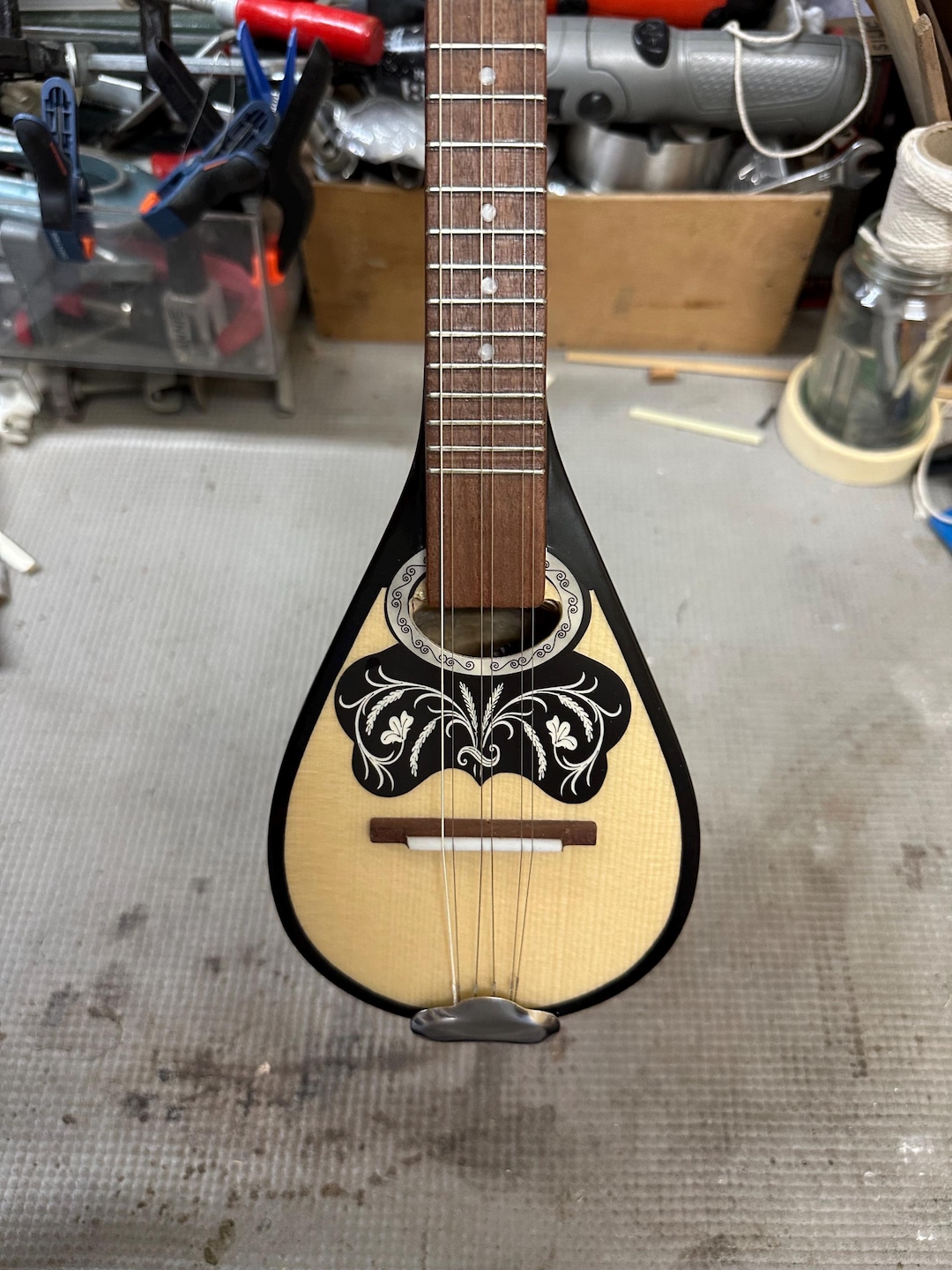 Greece Small String Instruments Electro-acoustic Greek Baglamas | Special Handmade 3-string (6-string ...