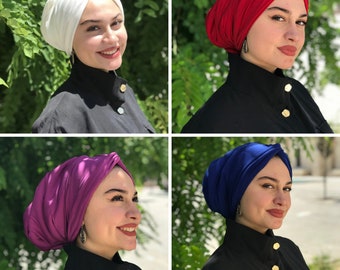 Bufanda de quimioterapia para mujer, turbante de moda, capó elegante listo para usar, pañuelo de algodón, gorra ligera para mujer