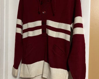 Vintage Varisty Sweater Red and White Size Womens Medium Mens Small