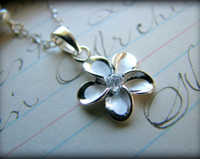 Aloha Plumeria Heart Necklace