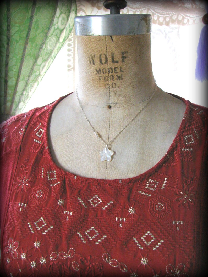 Small White Plumeria Flower Necklace Shell Aloha Hawaii