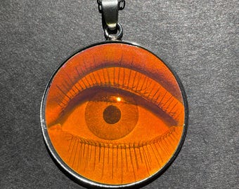 Pendentif Hologramme 3D Planète Terre - Étoilé Vintage 30 Mm | Bijou Acier
