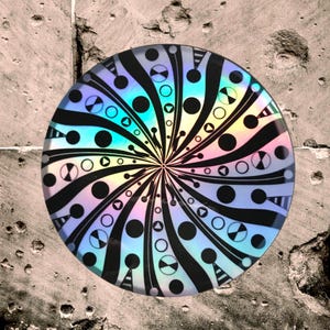 Autocollant holographique cercle géométrique mandala OPart