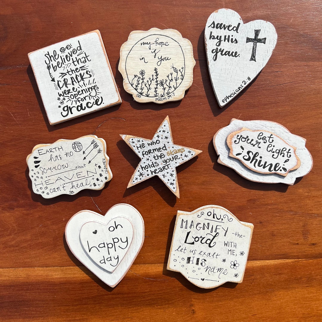 Bible Verse Song Lyric Hand Lettered Handmade, Craft, Wooden