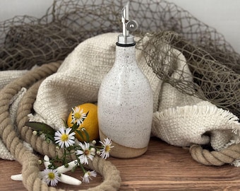 Saltstone Olive Oil Dispenser, Handmade Pottery