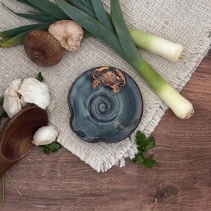 Handmade Ceramic Crab Bay Blue Spoon Rest