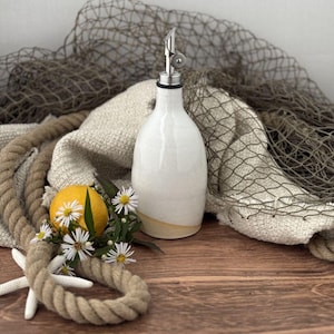 Frost Olive Oil Dispenser, Handmade Pottery