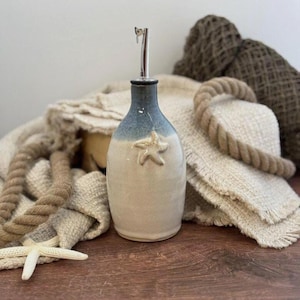 Starfish Olive Oil Dispenser, Handmade Pottery