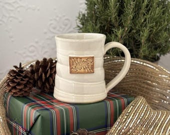 Frost White Maryland Flag 20 oz Mug, Handmade Pottery