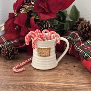 Frost White Maryland Flag 14 oz Mug, Handmade Pottery