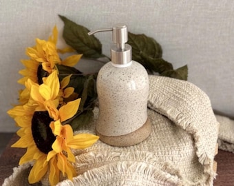 SaltStone Liquid Soap Dispenser // Lotion Dispenser, Handmade Pottery