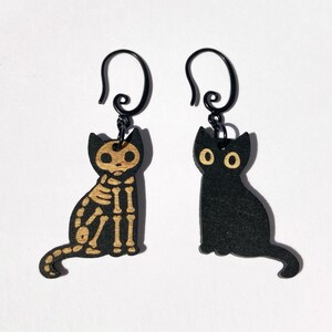ONEFINITY Orecchini Gatto Scheletro - Argento Sterling 925 - Gioielli Gotici Per Amanti Dei Gatti - Regalo Con Panno E Confezione