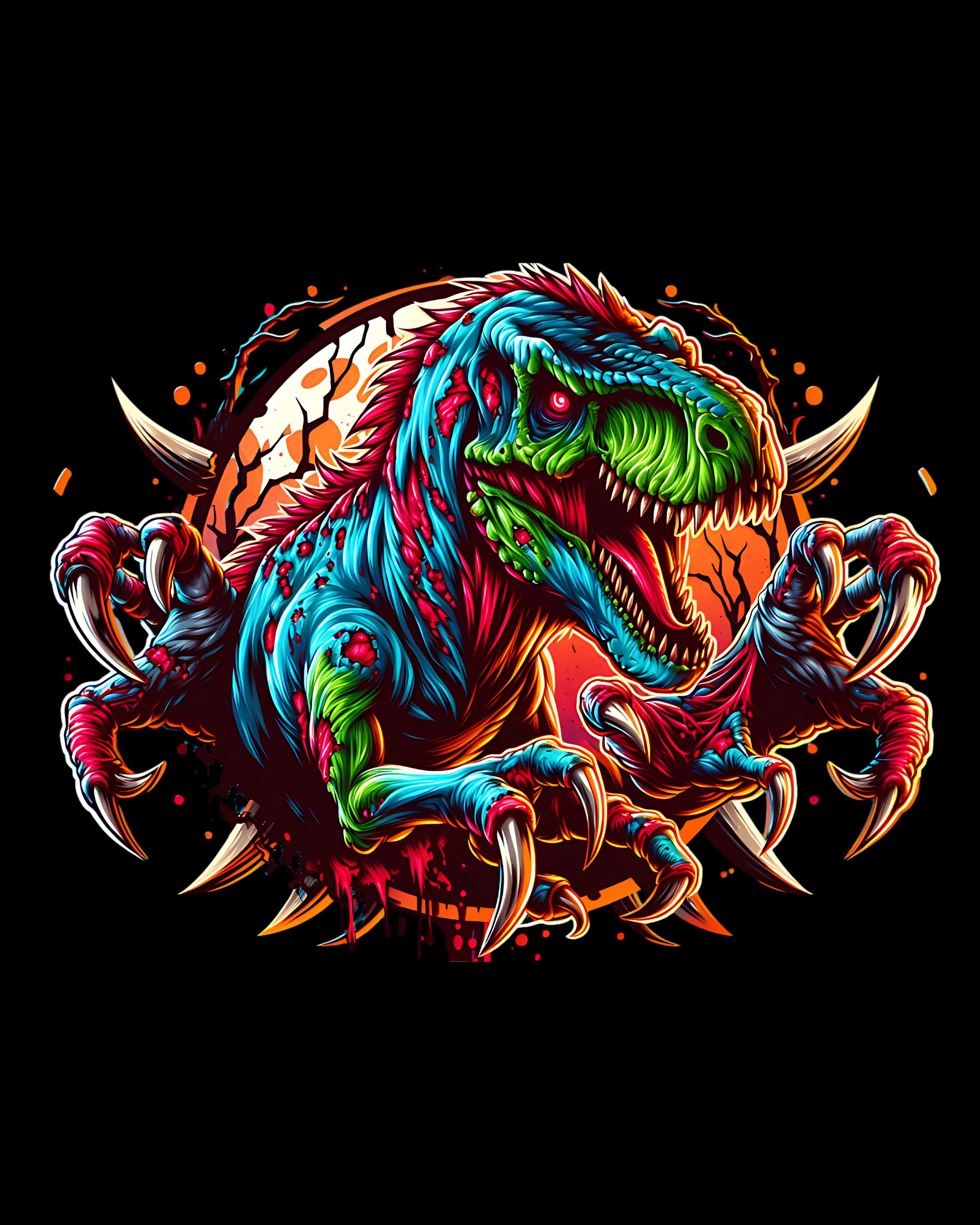 Zombie Raptor Dinosaur Zombie Dinosaur Clipart PNG | Halloween T-rex & Raptor (digital ...