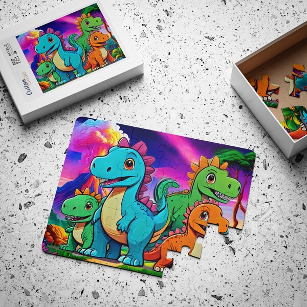 Kids Dinosaur puzzle, Dino puzzles, Birthday Gift, Toddler Gift, Girl/Boy Gift, Unique gift ideas, Age 3+