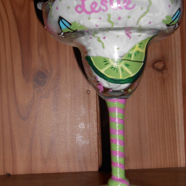 Painted Margarita Glasses Etsy