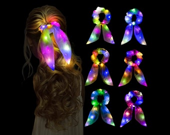Bandeaux lumineux LED chouchous - Accessoires cheveux simples avec élastiques, couvre-chefs lumineux pour femmes et filles