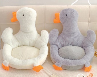 Cute Duck Plush Chair Cushion - Multi-Functional Soft Seat Pad, Comfortable Office Pillow, Stuffed Animal Toy, Home Decor Gift