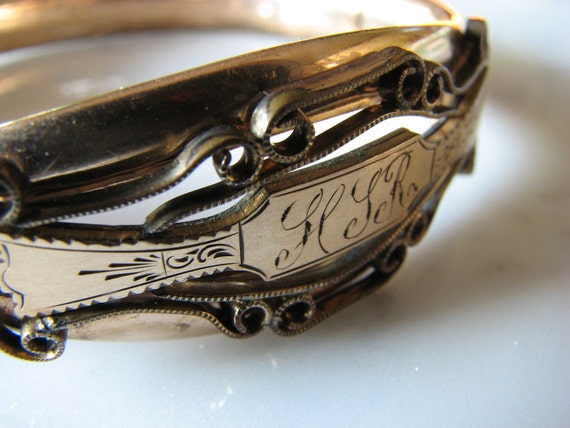 Victorian Bangle Bracelet Edwardian Early 1900s M… - image 1