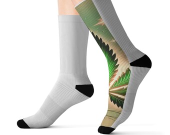 Calcetines de sublimación de marihuana