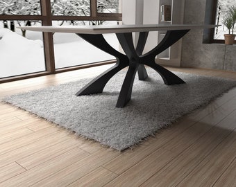 1 einzigartige handgefertigte Möbel-Tischbasis in Spinnen-X-Form aus Metall für schwere Tische. Hochwertiges Produkt