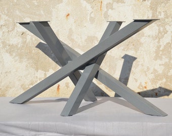 5 modern-industrielle Stil Stahlprofil Esstisch Untergestell gekreuzt für Ihre einzigartige Tischplatte