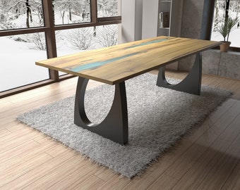 3 Handgefertigte Tischbeine aus Stahl Designer Edition Unikat Form. Ideal für rustikale oder moderne Häuser. Metallbeine in Premiumqualität