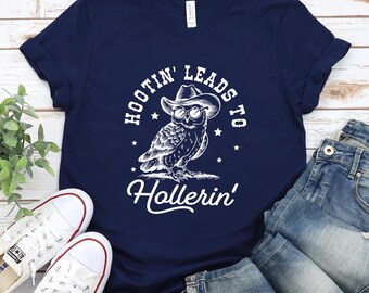 Hootin' Leads to Hollerin' Owl Graphic Tee - Nature Lover Gift