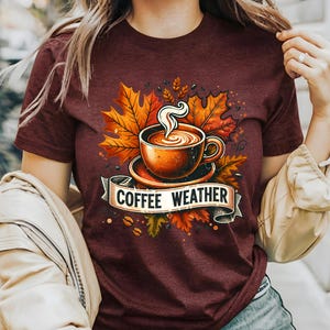 Coffee Weather Shirt: Retro Fall Latte Cup Tee