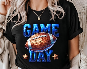 Camiseta de mamá para el día del partido de fútbol: Camiseta deportiva con lentejuelas